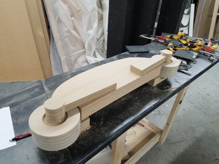 Shop drawings turned into a scenic piece on the bench