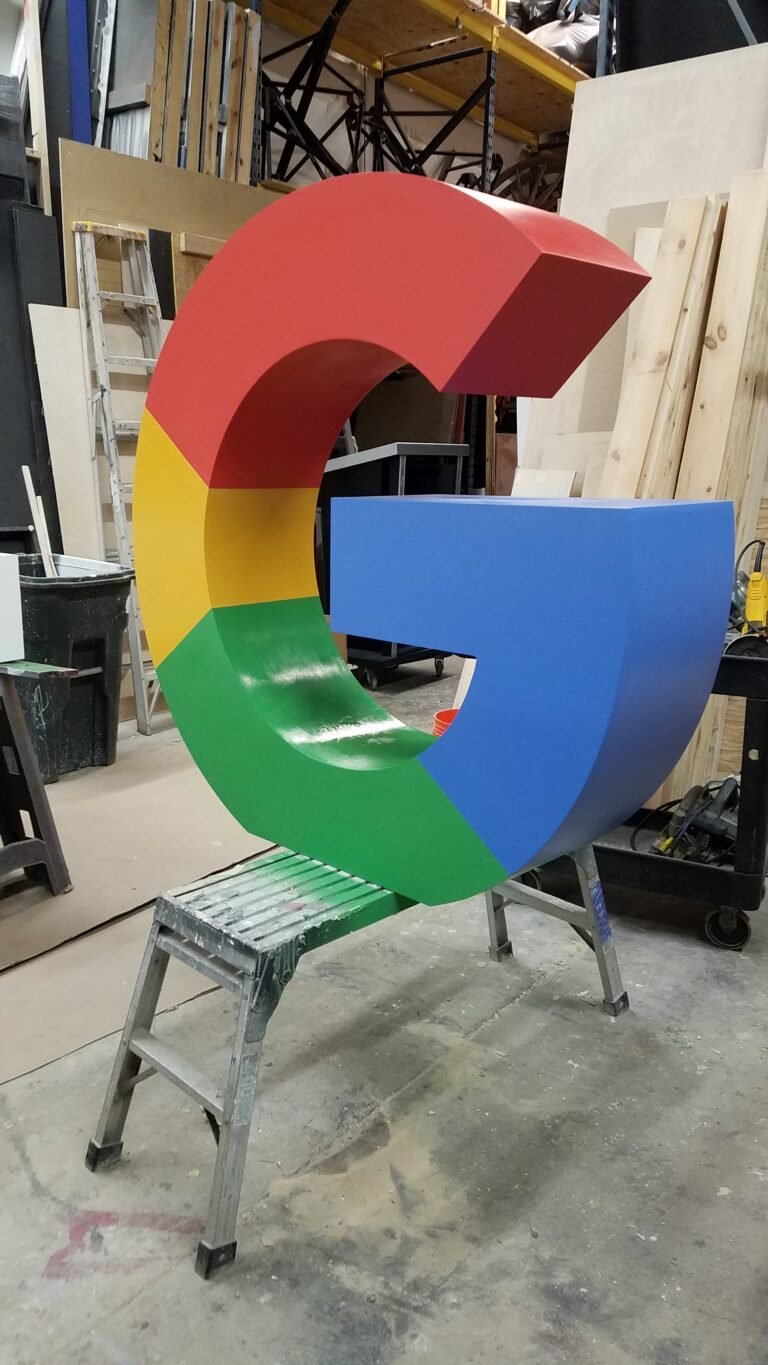 Finished letter in brand colors