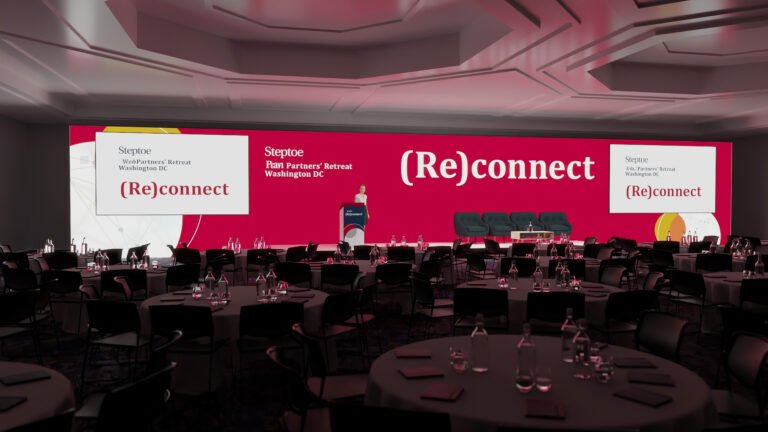 Branded conference stage and backdrop
