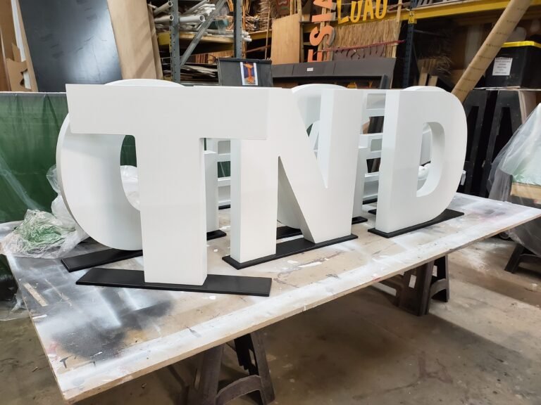 Finished freestanding dimensional letters