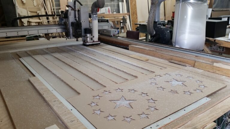 CNC router cutting sheet material